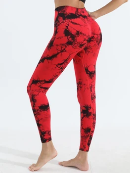 Women's Tie Dye Seamless Yoga Leggings High Waist Scrunch Butt Lifting Tights Soft&Stretchy Workout Skinny Pants