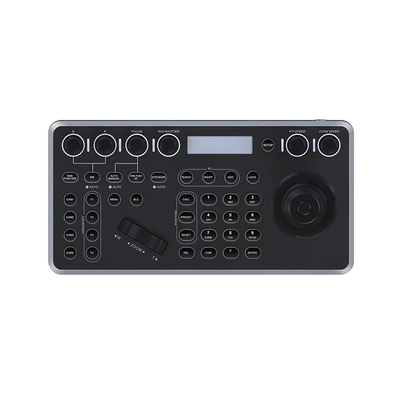 Joystick Keyboard Controller PelcoD Onvif Vmix IPVisca Network 4D RS485 RS232 Control 255 PTZ Cameras joystick keyboard controller