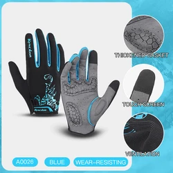 Men's Shockproof Touchscreen Anti - Slip Cycling Gloves - M (BU)