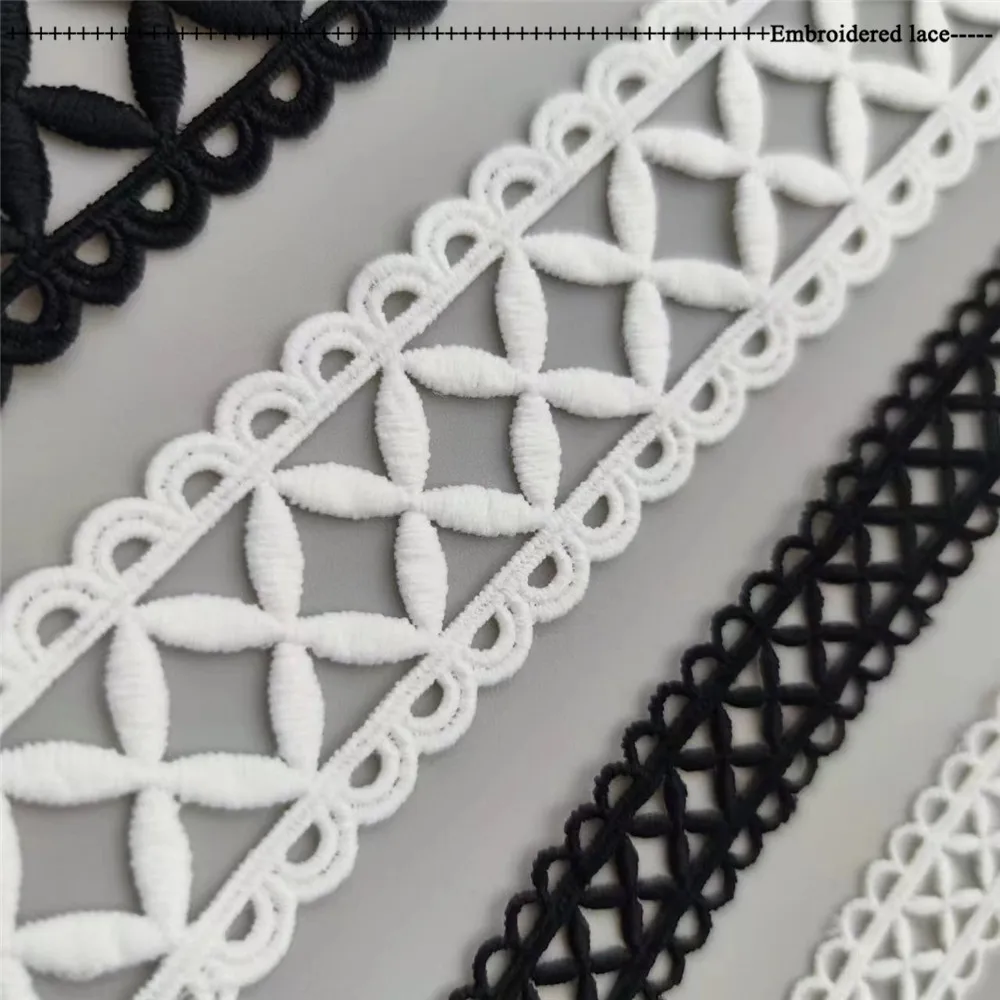 Lace Sewing Supplies 2/4cm wide Embroidered X Hollow Fabric Lace Trim Ribbon Handmade DIY Costume Hat Decoration