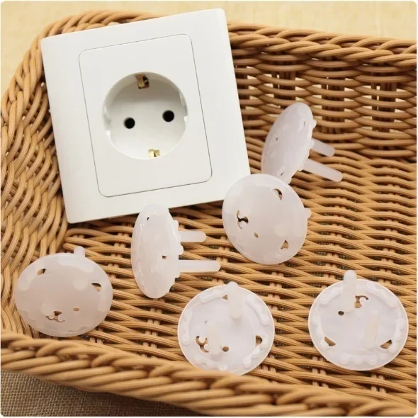 Cute Bear Power Socket Cover Plugs Child Baby Safety Protector Electric Shock Guard Cap 6Pcs