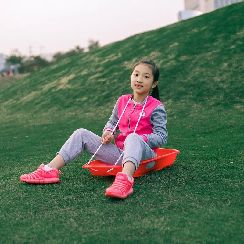 Winter Toboggan Thicken Snow Sled Lawn Beach Kids Adults Scooter Straw Sledge for Outdoor Downhill Skiing Sledding