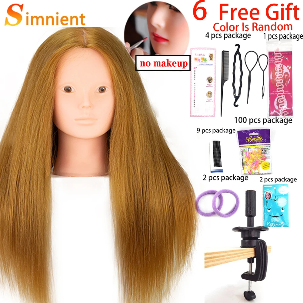 Mannequin Head with 100% Human Hair Hairdresser Training Head Manikin  Cosmetology Doll Head Salon Training Practice Head with Blonde Human Hair