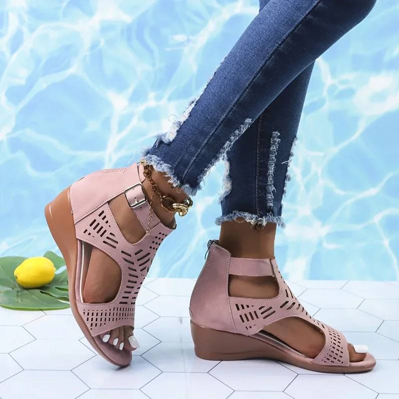 Women's High Heel Wedge Fashion Sandals 2023 Summer New Womens Shoes Comfort Luxury Sandals Women Designers Outdoor Beach Shoes