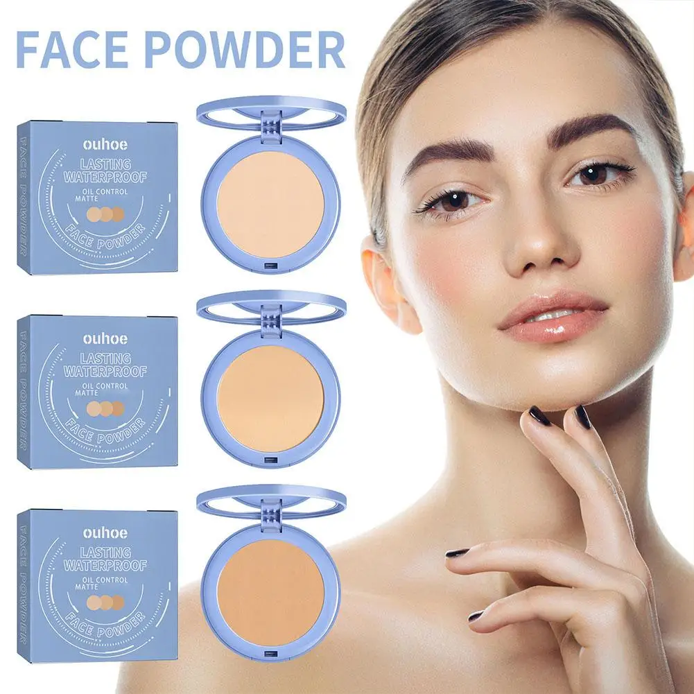 Pressed Powder Foundation Setting Powder Face Powder 8g Face Setting Powder Full Coverage Cushion Pressed Powder Long Lasting Waterproof Concealer Makeup Cosmetics