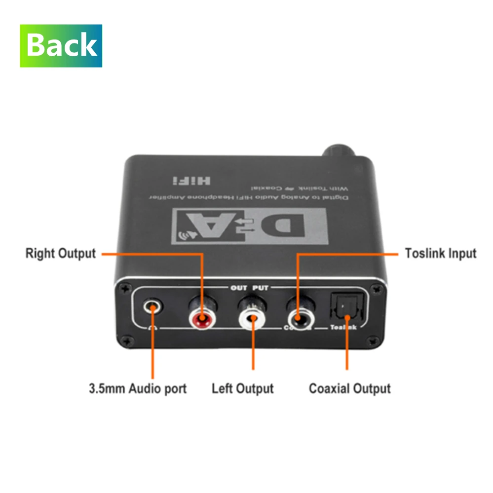 Audio Converter Amplifier Audio Converter Headphone Amplifier PzzPss Hifi DAC Digital To Analog Audio Converter RCA 3.5mm Headphone Amplifier Toslink Optical Coaxial Output Portable DAC