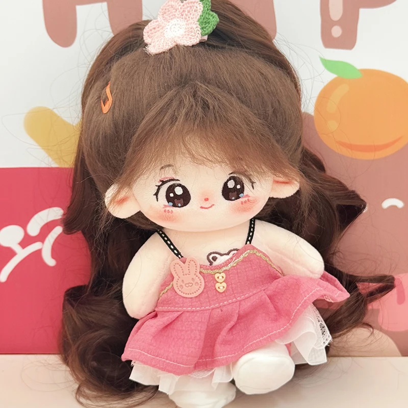 20cm Idol Doll Plush Cotton Star Dolls Kawaii Stuffed Baby Plushies bear overalls No Attributes Dolls Toys Kids Collection Gift 4