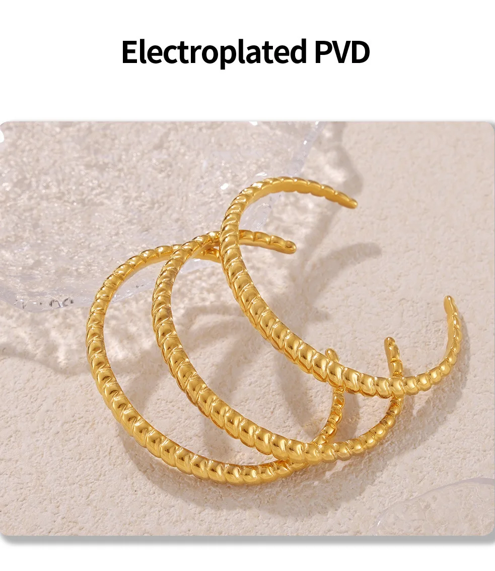 316 Edelstahl Gewinde-Öffnungsarmband Damen Einfaches Vergoldetes Luxus-Armband Wasserdichter Schmuck Zubehör Großhandel – Detail 5