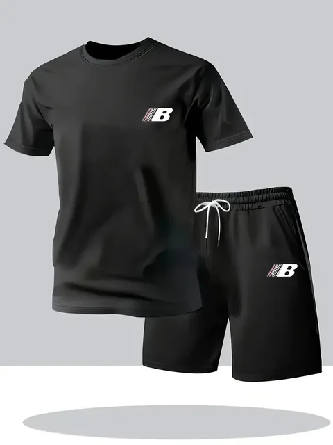 Ensemble de vêtements de sport pour homme, respirant, manches courtes, short, léger, confortable, style sportif, fabriqué en Chine 1