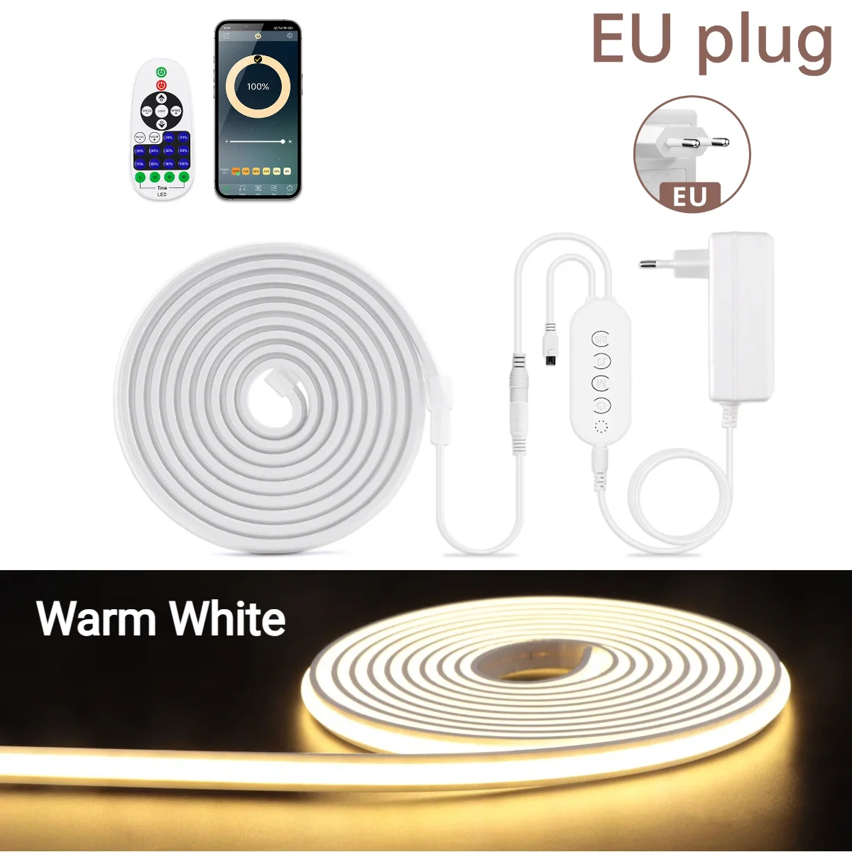 Ultra Bright LED Strip Light with Pure Silicone Tube and Bluetooth APP Control
