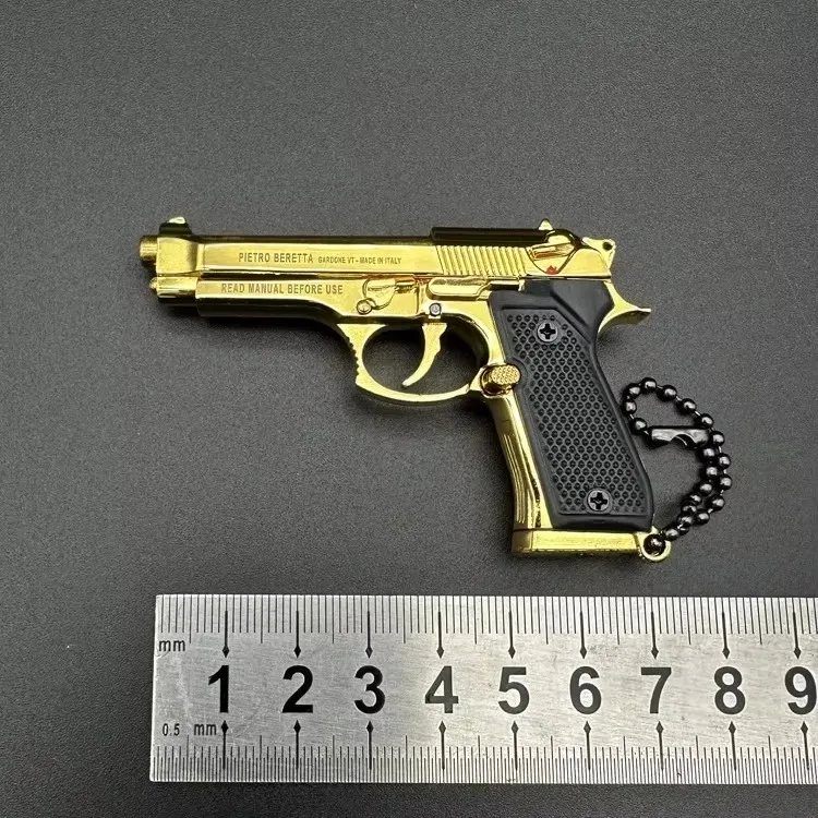 Detachable 1:3 92f Alloy Pistol Model Keychain Portable Toy Gun Fake Gun Decoration Military Fan Collection Party Holiday  Gift 6