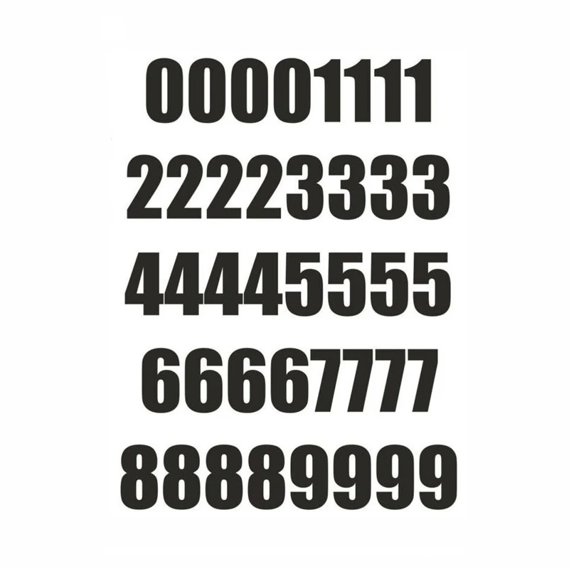 Number Sheet Stickers 40*25mm 40PCs Number Sheet Sticker Vinyl Decal Car Bike Door Wheelie Bin Race