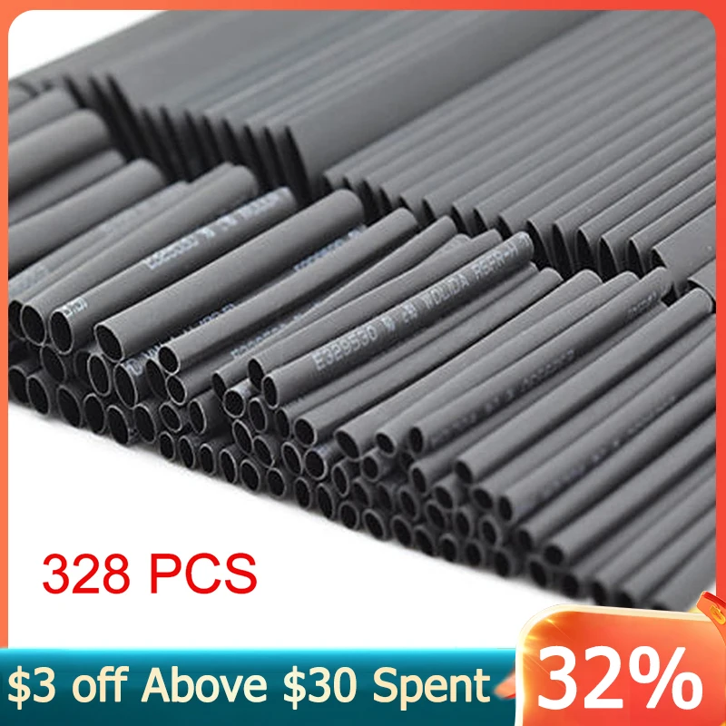 Heat Shrink Tube Kit 127/328 pcs Assorted Insulation Shrinkable Tube Wire Cable Sleeve Weatherproof Heat