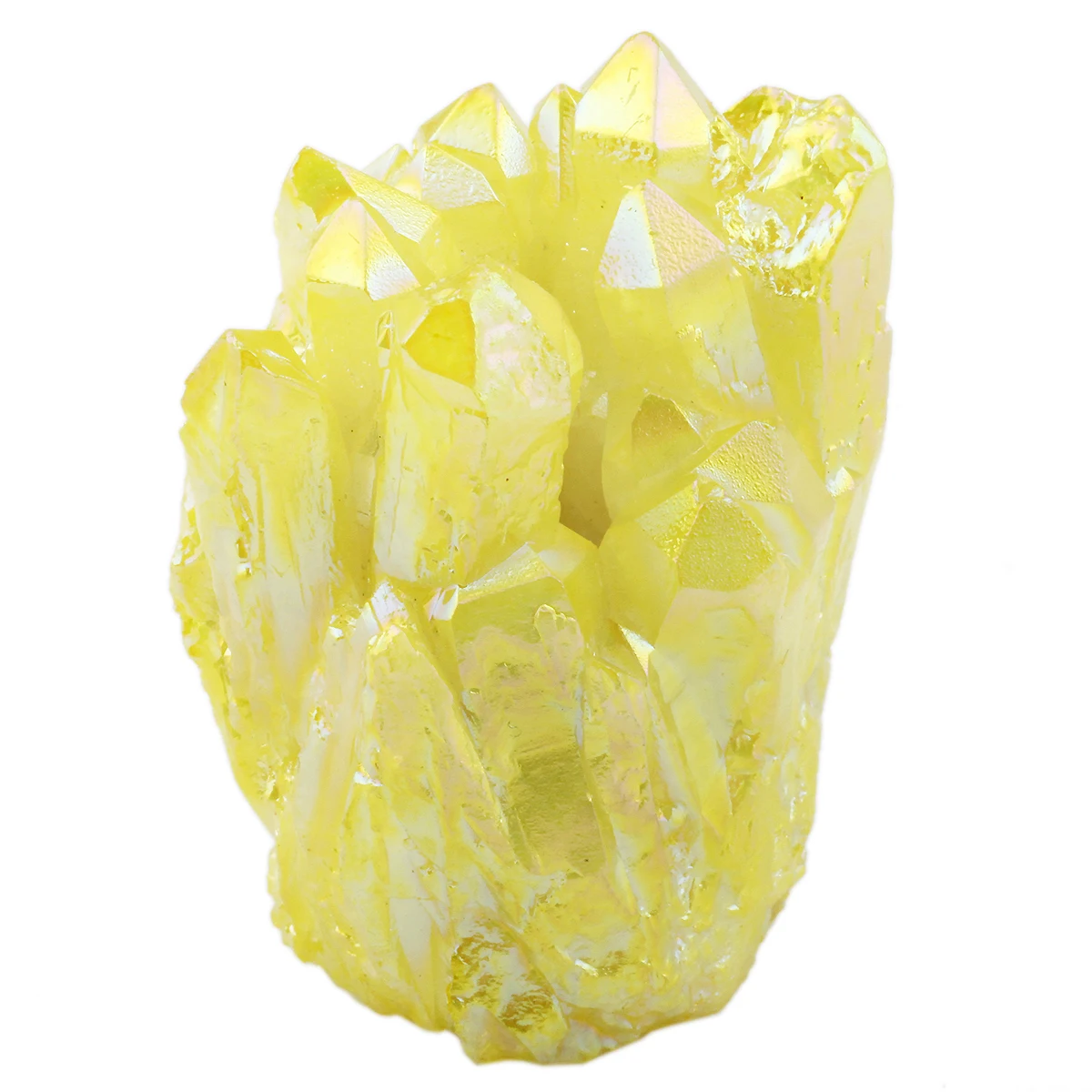 Natural Rock Quartz Titanium Coated Crystal Cluster Sparkly Colour Geode Stone Specimen For Desktop Ornaments Home Decor