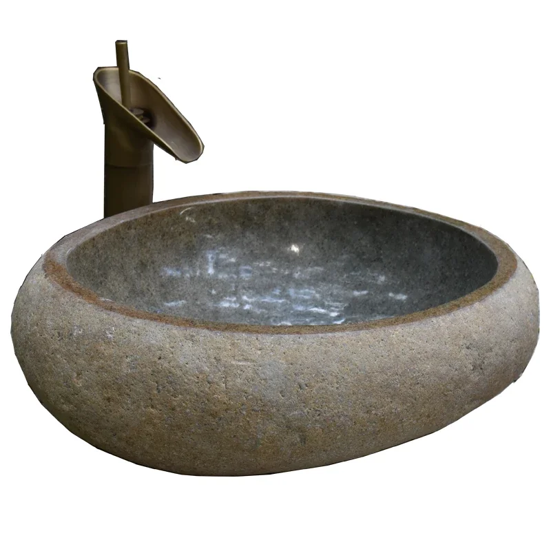 Centennial Stone Wash Basin Vintage Pebble Table Basin Natural Stone Washbasin Art Basin Wash 5