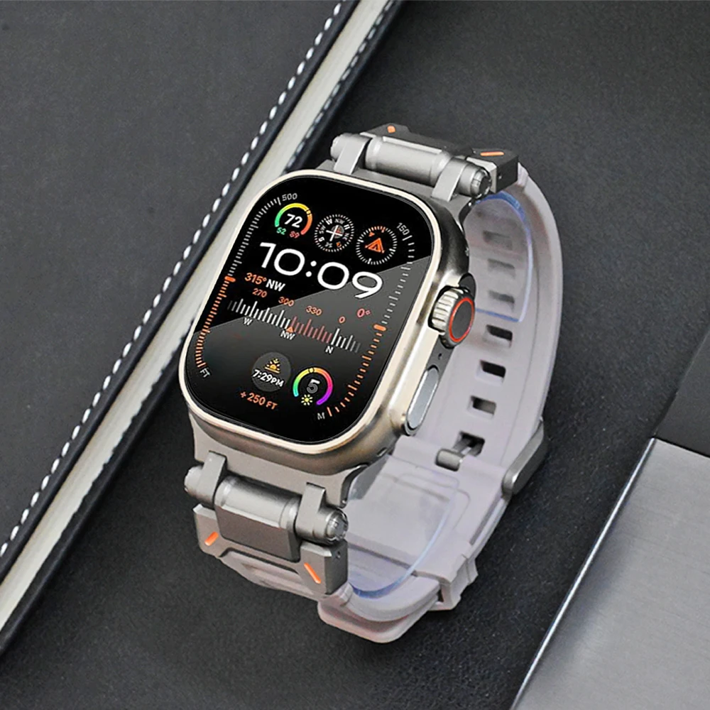 

Ремешок из титана для Apple Watch Ultra 2 49 мм Series 9 8 7 45 мм 6 5 4 SE 44 мм, спортивный браслет для iWatch Series 3 2 1 42 мм
