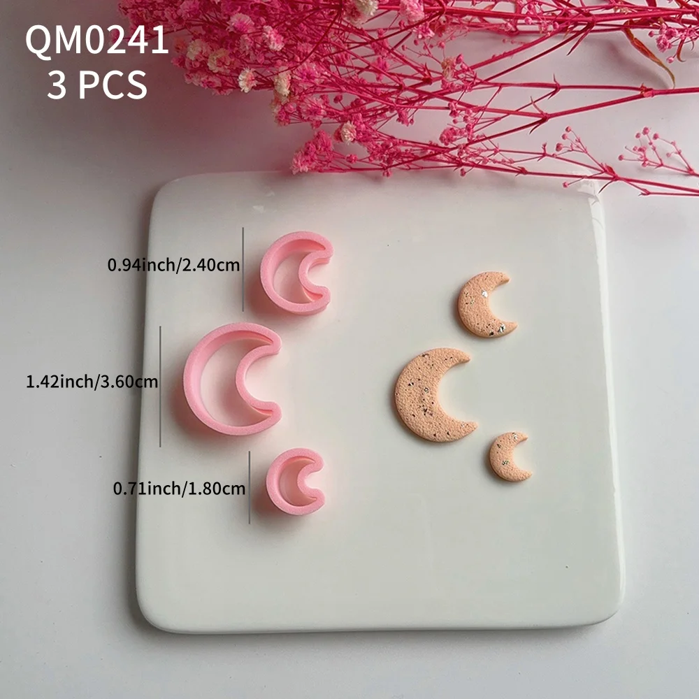 Verschiedene Größen Mondform Weiche Keramik Polymer Clay Cutter Schneidformen für Anhänger Ohrringe Schmuck Dekoration Herstellung Werkzeuge – Detail 5
