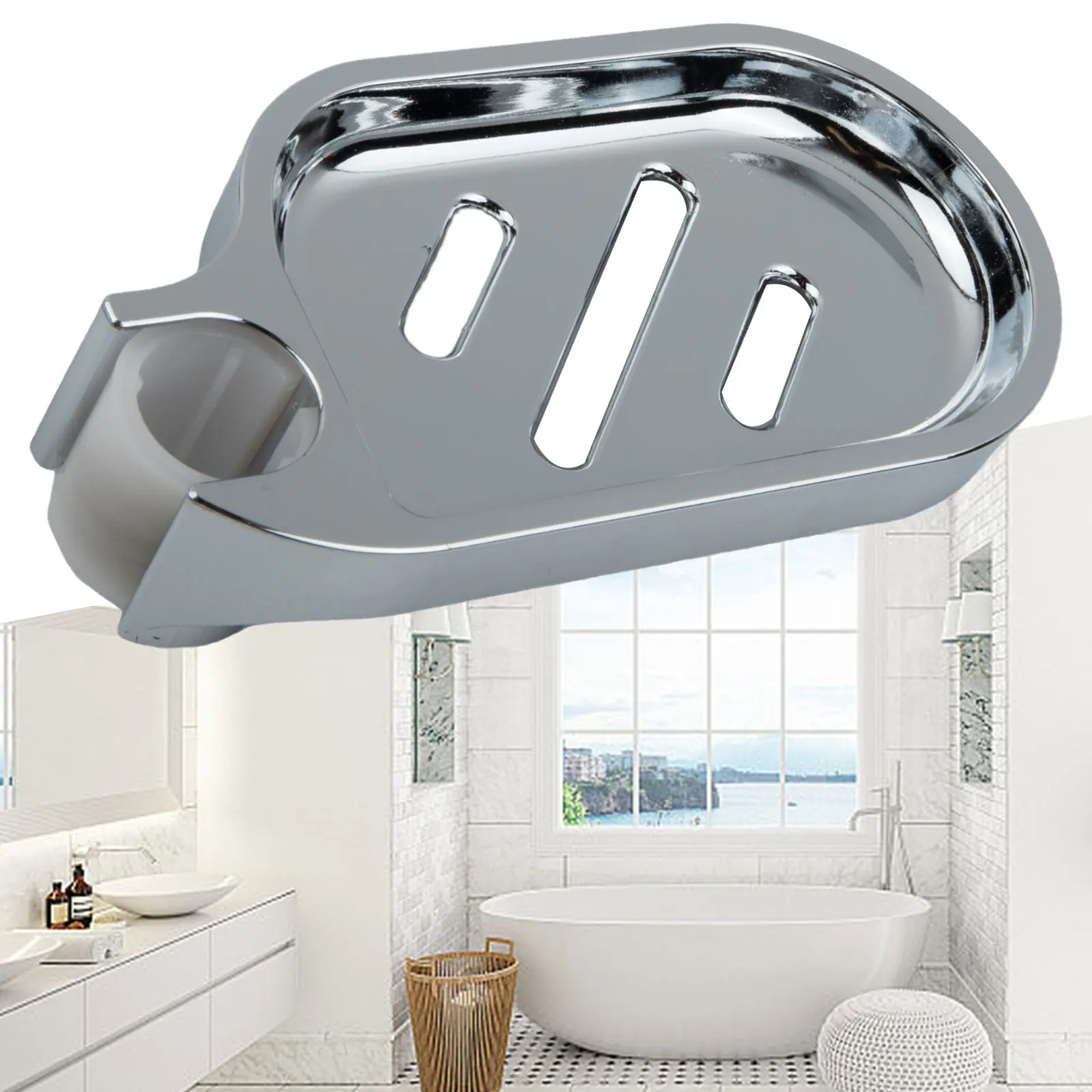 

New Soap Dish Bathroom Tool Wear-resistant 1pcs ABS Material Chrome-plated Clean Dry And Clean. Easy To Install