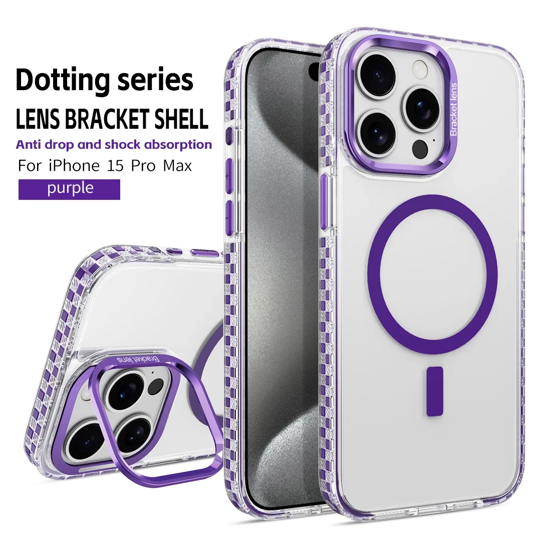 Coque de téléphone antichoc magnétique de luxe pour iPhone 15 16 13 14 16 Pro Max 11 16 Plus support invisible pour objectif Protection arrière_voghion.com