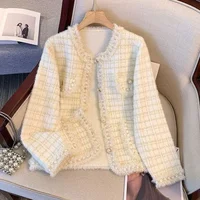French round Neck Short Women's Jacket New Fashion Spring New Style Top Trendy Outerwear Casual Female Coat Spring Autumn