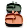 Silicone Baby Dinner Plate Food Grade Baby Supplement Bowl Set Children's Divided Dinner Plate Suction Cup One Piece 4