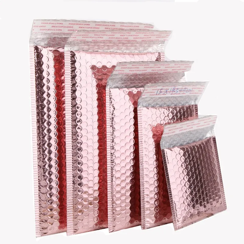 

50 PCS/Lot Rose Gold Plastic Bubble Envelopes Bags, Padded Shipping Envelope, Waterproof Bubble Bags