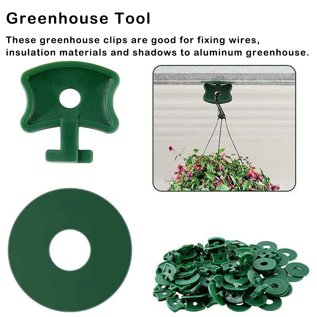 

200 Pieces Greenhouse Clips Fixing with Washers Clamp Aluminum Greenhouses Thermal Insulation for Bubble Netting Shading