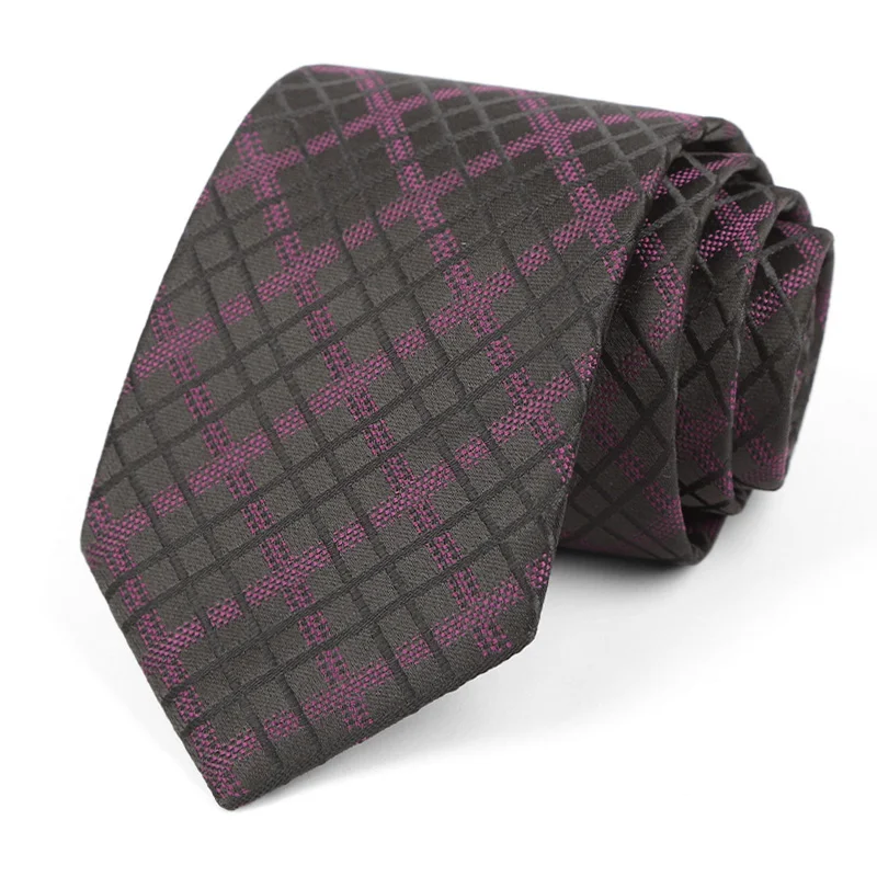 Neue gestreifte Krawatte, 8 cm, luxuriös, kariert, Blau, Marineblau, Braun, Polyester, Krawatte für Herren, formelle Business-Hochzeit, Party-Krawatten – Detail 12