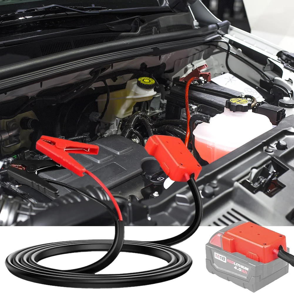18V Battery Jump Starter Jumper Cable Clamps Jump Starter Cable for Most 12V Motorcycles Cars SUVs