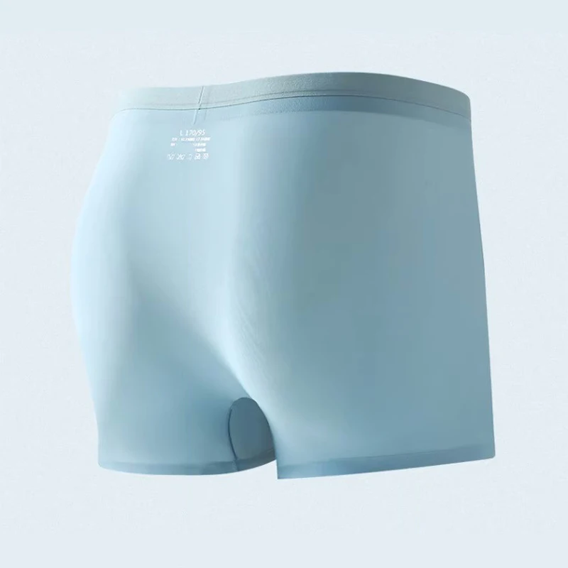 4Pcs/Set Men Boxers Men's Underwear Antibacterial Underpants Ice Silk Men Boxer Shorts Breathable Male Panties Plus Size L-3XL