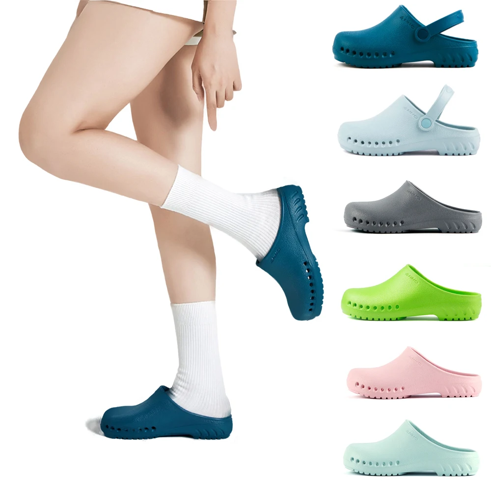 

Nurse Shoes Medical Scrub Clogs Solid Color Clinic OR Slippers Step On Ultra Light Doctor Hospital EVA Sandals ANR1501