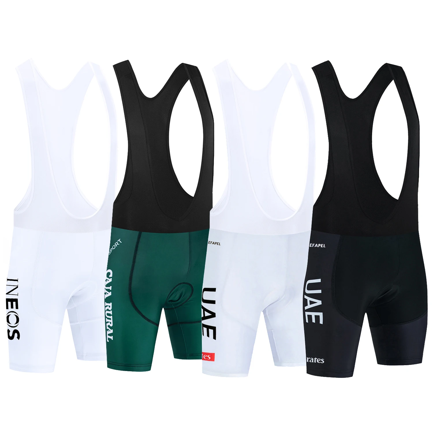 Licra de Ciclismo Unisex equipos INEOS UAE CAJA RURAL - Culottes 20D Gel Pad secado rápido 1