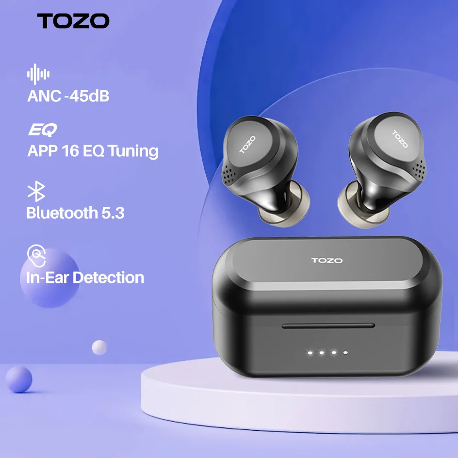 TOZO NC7 Wireless Earbuds With Active Noise Cancelling , Bluetooth