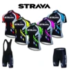 Strava Bike Jersey Set Summer Cycling T-Shirt Bib Shorts Set Triathlon Mountain Bike Clothes Quick-drying sweat wicking 1
