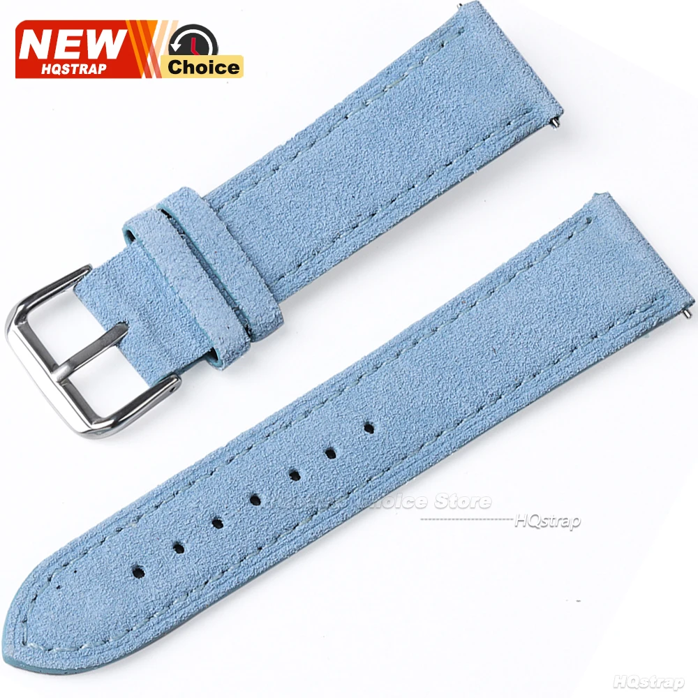 Elegant Suede Strap with Butterfly Clasp - Vintage Leather Watch Bracelet