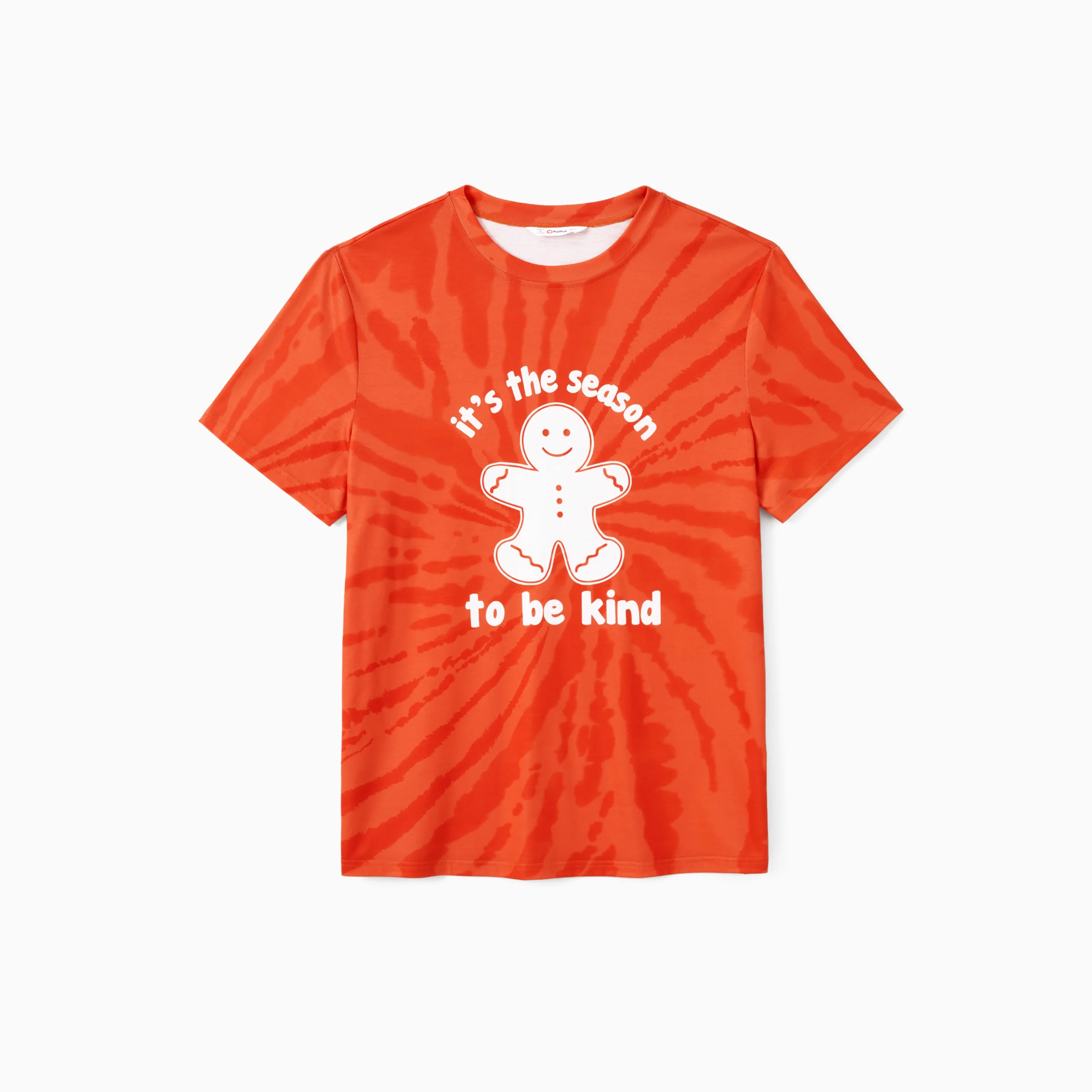 thumbnail image 4 of Camisetas navideñas a juego con el lema del hombre de jengibre teñido anudado en color naranja de PatPat, 4 of 5