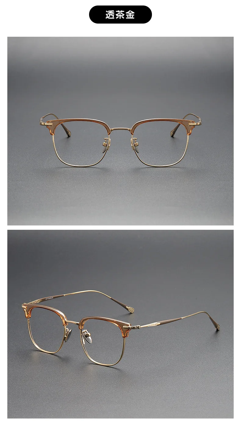 KLARES japanisches handgefertigtes Design-Brillengestell, klassische Titanacetat-Brille für Herren und Damen, Retro-Rezept, optische Brillen – Detail 13