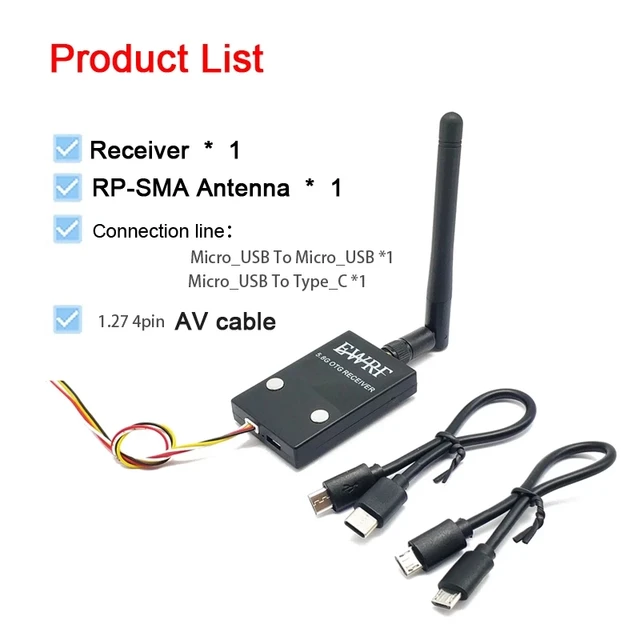 Mini 5.8G FPV 48CH 25mW Transmitter VTX 600TVL Camera and Skydroid OTG UVC Receiver for Android Mobile Phone Tablet For RC Drone