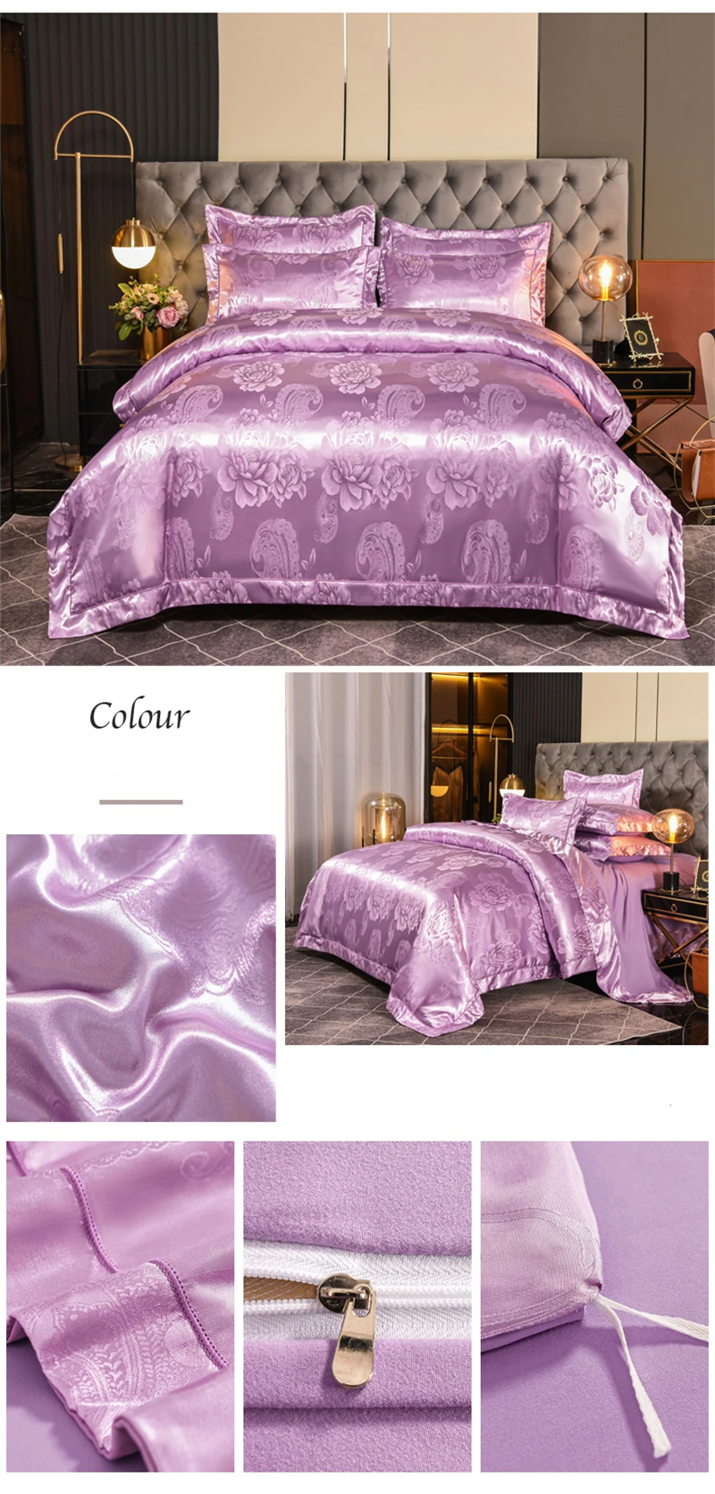 Luxury Satin Jacquard Bedding Set European Style Home Textile Bed Set Queen Size Soft Comfortable High End Duvet Cover Set King