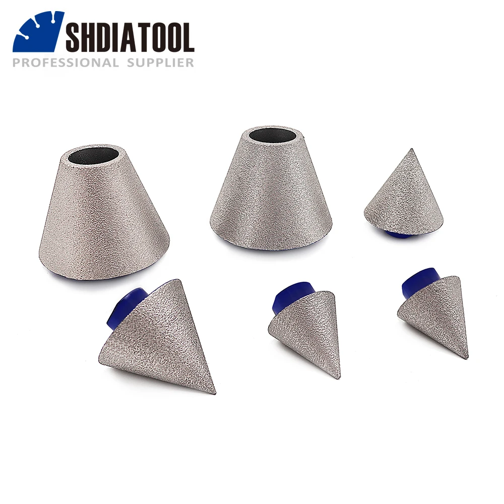 SHDIATOOL Diamond Chamfer Finger Bits 2pcs With  M14 Thread 35/50/75mm Enlarge Shape Round Bevel Existing Holes