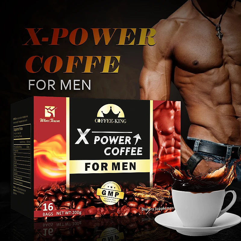 16pcs/Box X Power Coffee for Man's Gift Love Her Relieve Stress Promote Erection Health Product Kidney penis grower |