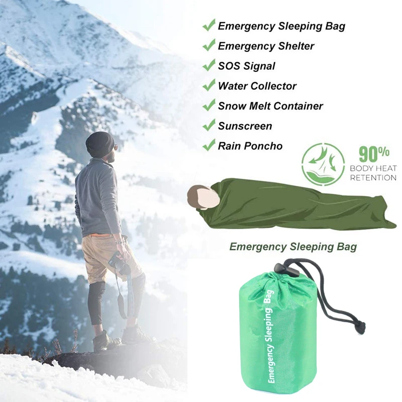 Outdoor Life Bivy Emergency Sleeping Bag Thermal Keep Warm Waterproof