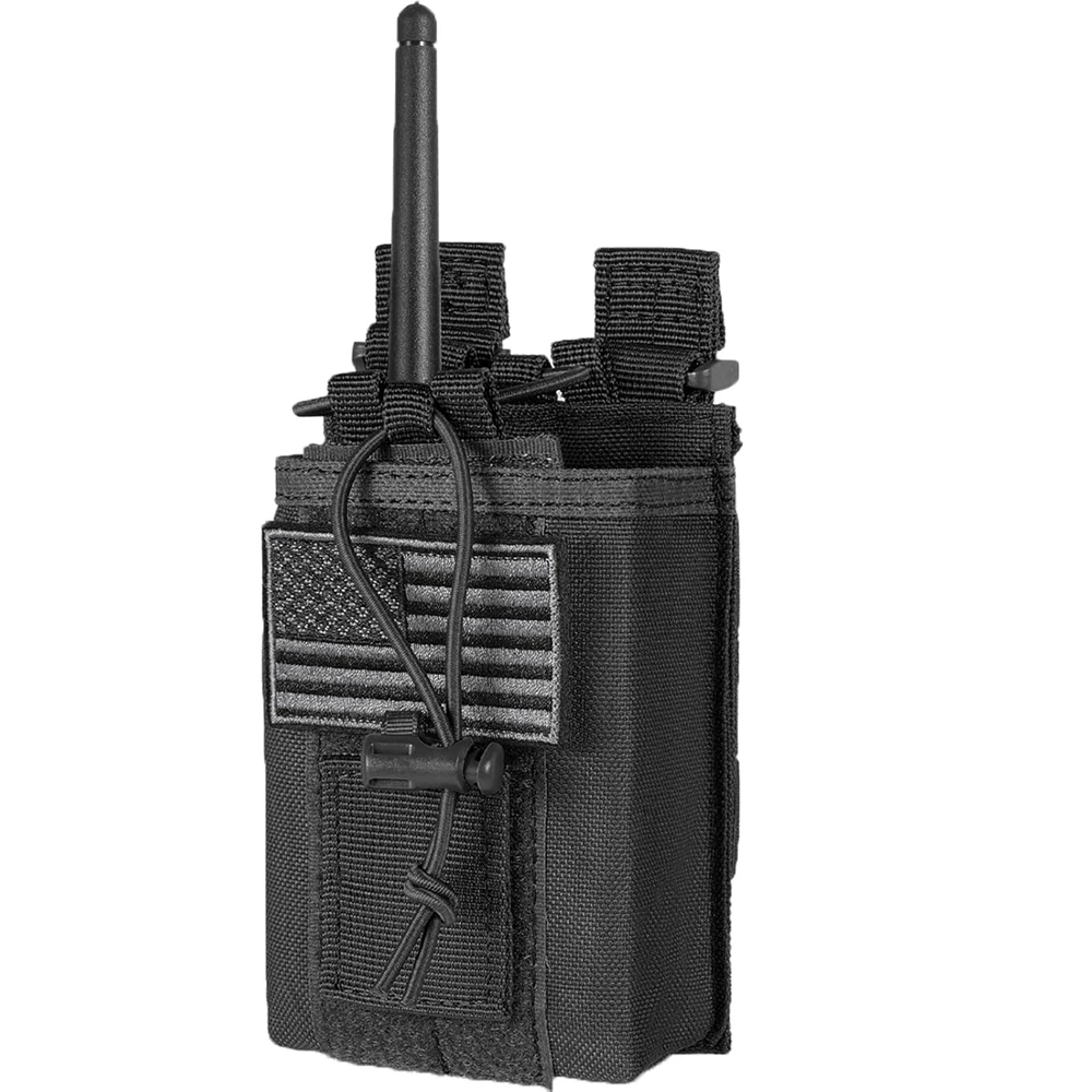 Universal Tactical Heavy Duty Radio Holster Pouch with Badge