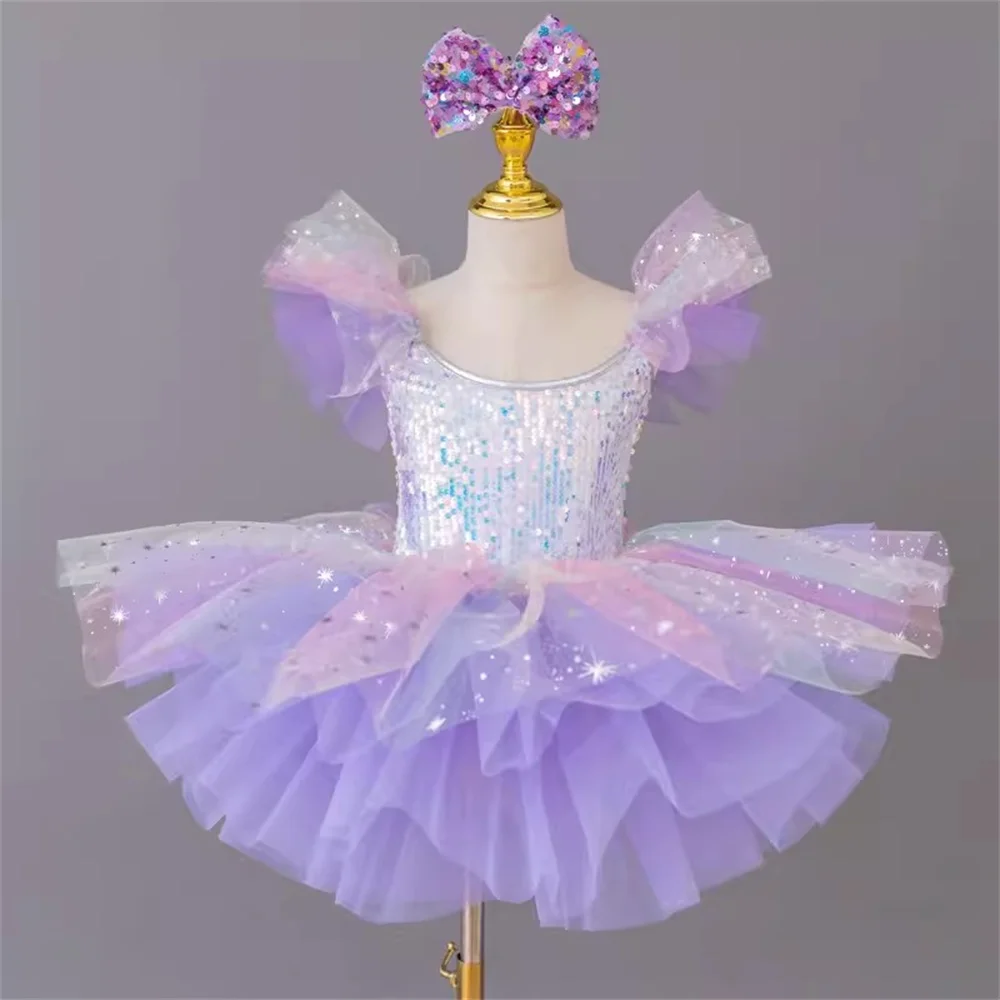 New Sequins International Children's Day Kindergarten Fluffy skirt Children's ballet dress performance costume