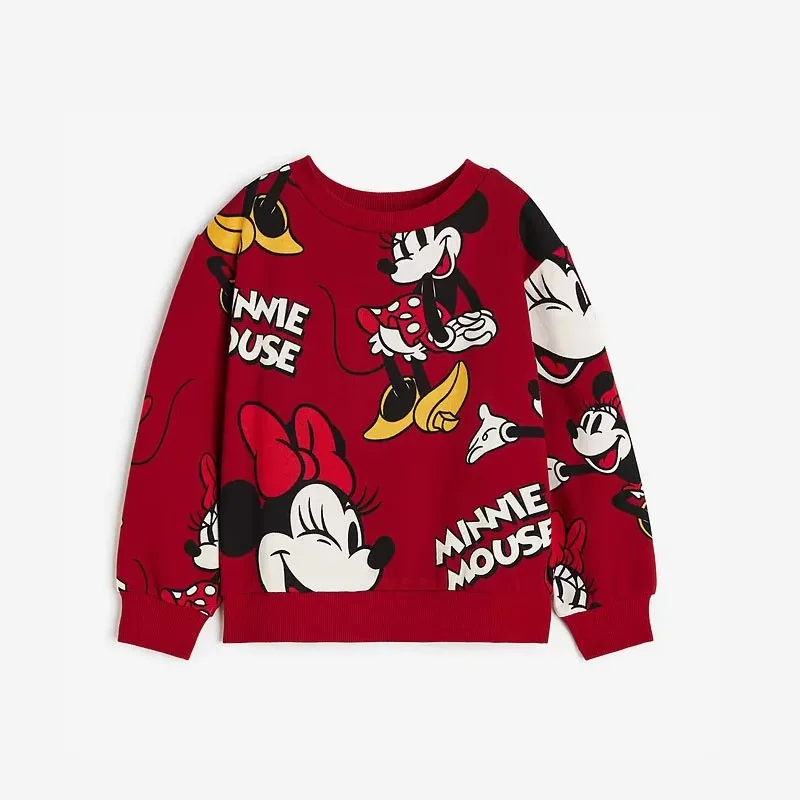 Disney Children T-shirt Long-sleeved Tops Spring/autumn Clothing Kids Bottoming Shirt Cartoon Crewneck Girl Blouse kids sweatshirt