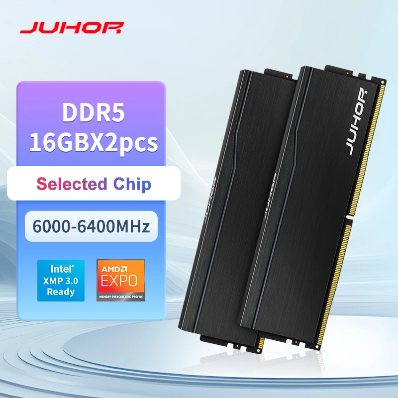 JUHOR DDR5 6000MHz メモリー 32GB (16GB×2) JUHOR DDR5 RAM 32GB 6000MHz Desktop Gaming Memory with White