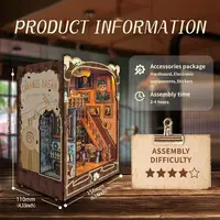 New Wooden Diy Handmade Bookend Book Nook Insert Shelf Caramel Dream Miniature Model Kits With Furniture Bookshelf New Year Gift 2