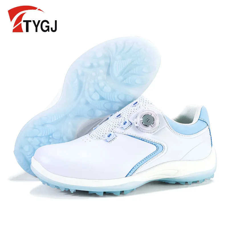 

TTYGJ Golf Shoes 2024 New Women's Casual Sports Shoes Waterproof, Non slip, No Studs, Rotating Button Laces