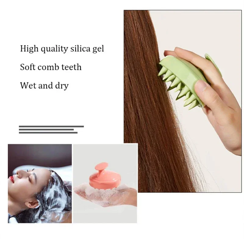 Silicone Combs Wet and Dry Scalp Massage Brush Head Cleaning Adult Baby Soft Household Bath Hair Care Styling Tools Accessories