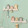Cartoon Solid Wood Key Storage Holder Rack Indoor Porch Wall Hanging Hat Bag Coat Hanger Home Entrance Decor Decorative Hook 5